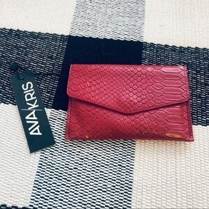 KRIS Meg Ruby Red Snake Crossbody Bag